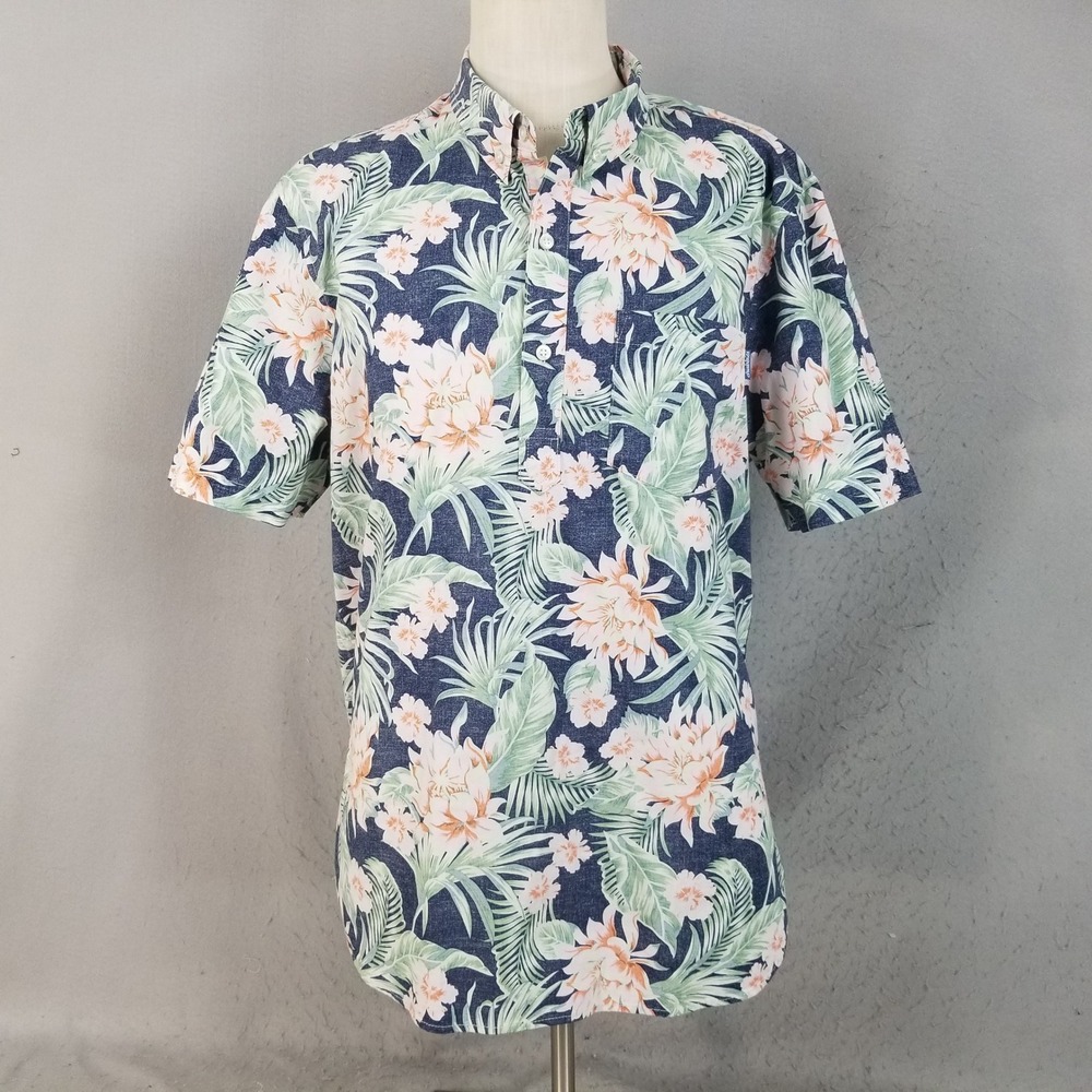 Chubbies Shirt Mens XXL Navy Floral Tropical Popover Short Sleeve Cotton Stretch